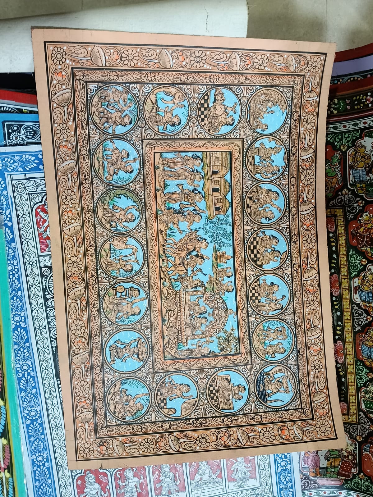 Pattachitra Silk Saree — Black