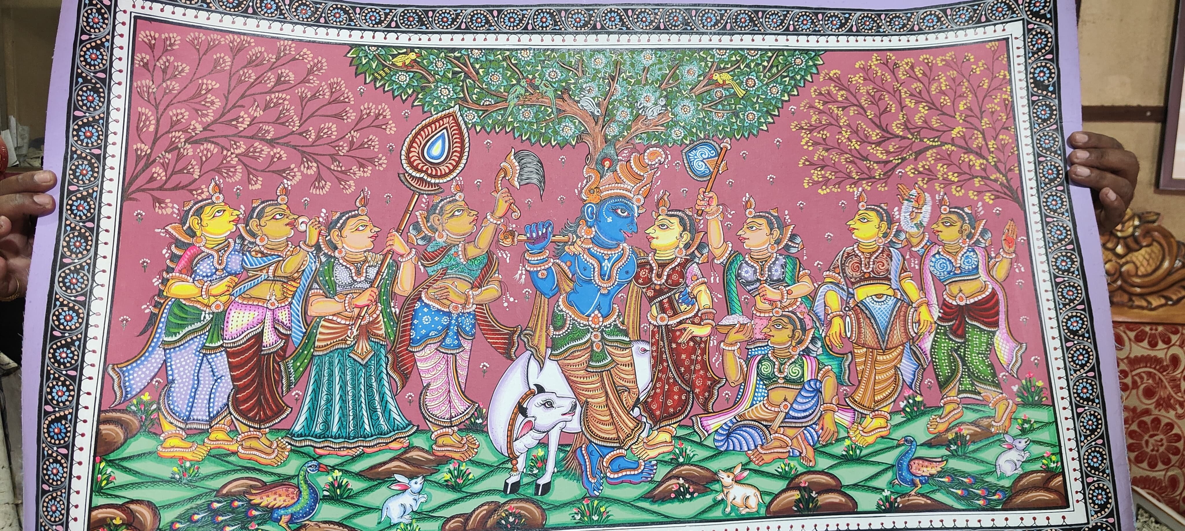 Krishna Leela on Pink